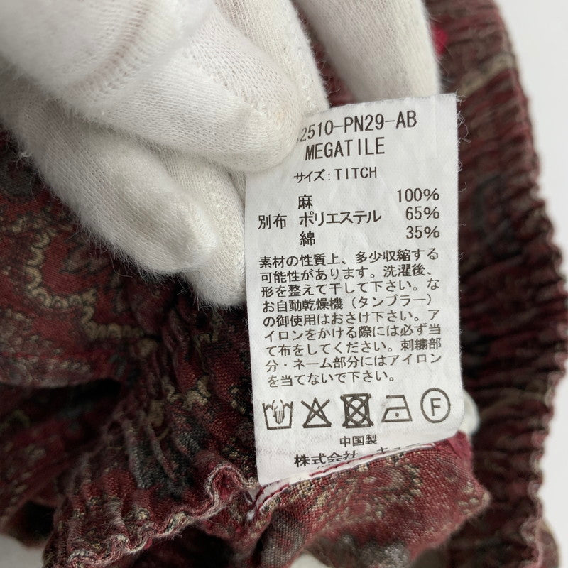 【中古品】【メンズ】 FAT エフエーティー MEGATILE ボルドー パンツ SIZE:TITCH Mサイズ 総柄 153-260807-io-29-fuzh 万代Net店