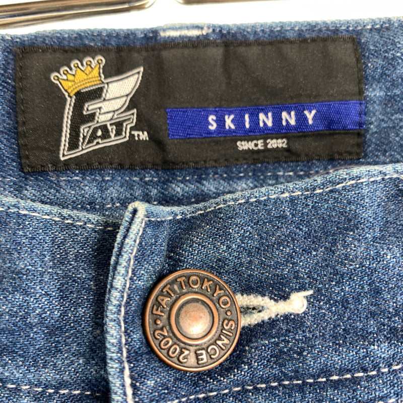 【中古品】【メンズ】 FAT エフエーティー GIGAHUMMER INDIGO デニムパンツ デニム パンツ ジーパン ジーンズ SIZE:SKINNY Lサイズ ※汚れあり 153-260807-io-28-fuzh カラー：インディゴ 万代Net店