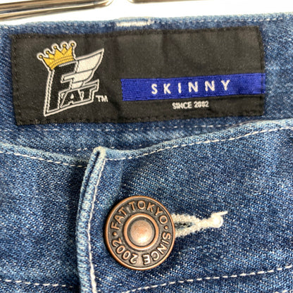 【中古品】【メンズ】 FAT エフエーティー GIGAHUMMER INDIGO デニムパンツ デニム パンツ ジーパン ジーンズ SIZE:SKINNY Lサイズ ※汚れあり 153-260807-io-28-fuzh カラー：インディゴ 万代Net店