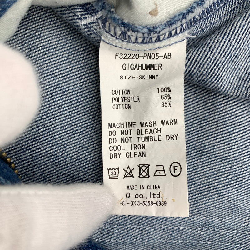 【中古品】【メンズ】 FAT エフエーティー GIGAHUMMER INDIGO デニムパンツ デニム パンツ ジーパン ジーンズ SIZE:SKINNY Lサイズ ※汚れあり 153-260807-io-28-fuzh カラー：インディゴ 万代Net店
