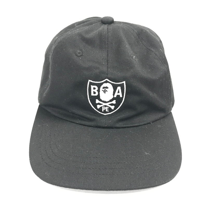 【中古品】【メンズ】 A BATHING APE ア ベイシング エイプ CROSSBONE EMBLEM CAP クロスボーン・エンブレム キャップ カラーブラック 帽子 185-260808-ky-55-fuzh 万代Net店