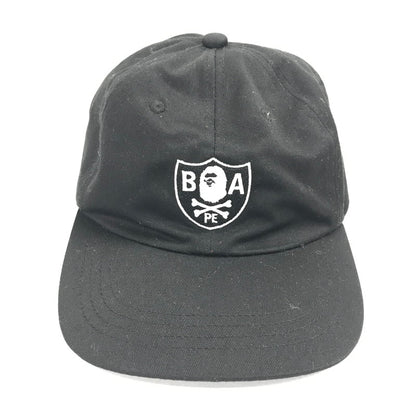 【中古品】【メンズ】 A BATHING APE ア ベイシング エイプ CROSSBONE EMBLEM CAP クロスボーン・エンブレム キャップ カラーブラック 帽子 185-260808-ky-55-fuzh 万代Net店