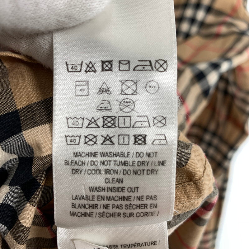 【中古品】【メンズ】 BURBERRY バーバリー 2019AW BOLD LOGO PRINT CHECKED COTTON LONG SLEEVE SHIRT ロングスリーブシャツ 長袖シャツ ノバチェック SIZE:M ※ロゴプリント剥がれ・使用感有 141-260807-io-22-fuzh 万代Net店