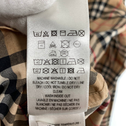【中古品】【メンズ】 BURBERRY バーバリー 2019AW BOLD LOGO PRINT CHECKED COTTON LONG SLEEVE SHIRT ロングスリーブシャツ 長袖シャツ ノバチェック SIZE:M ※ロゴプリント剥がれ・使用感有 141-260807-io-22-fuzh 万代Net店