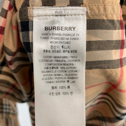 【中古品】【メンズ】 BURBERRY バーバリー 2019AW BOLD LOGO PRINT CHECKED COTTON LONG SLEEVE SHIRT ロングスリーブシャツ 長袖シャツ ノバチェック SIZE:M ※ロゴプリント剥がれ・使用感有 141-260807-io-22-fuzh 万代Net店