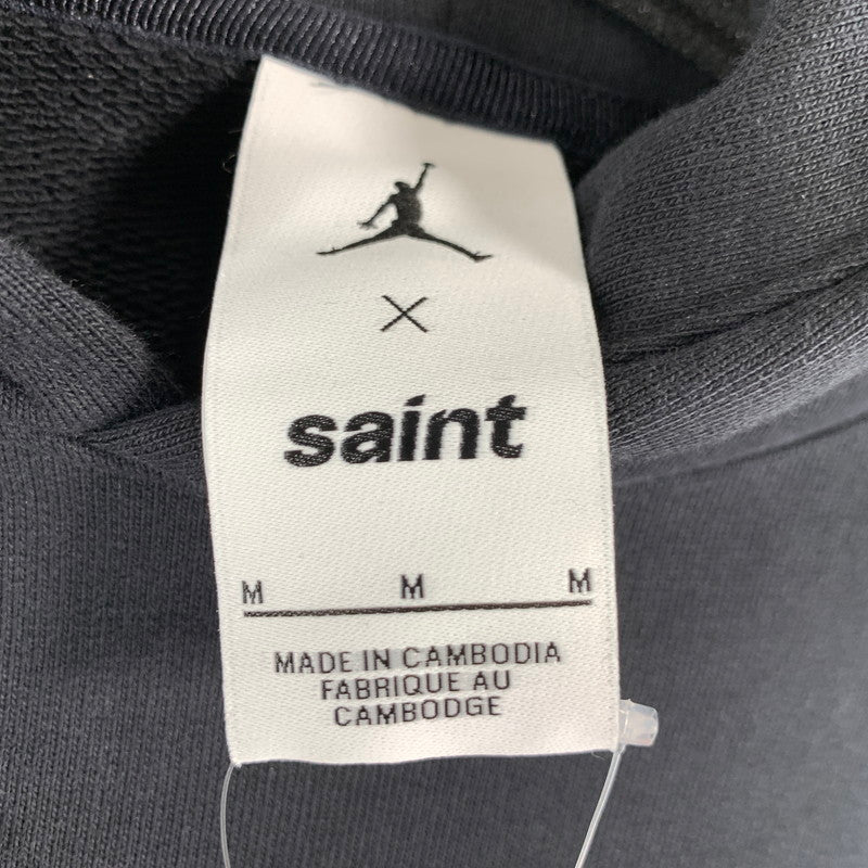 【中古品】【メンズ】 SAINT MICHAEL×JORDAN セントマイケル ジョーダン FV4718-100 FLEECE L S HOODIE フーディー パーカー BLACK SIZE:M 142-260807-io-16-fuzh カラー：ブラック 万代Net店