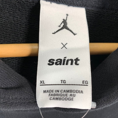 【中古品】【メンズ】 SAINT MICHAEL×JORDAN セントマイケル ジョーダン FV4718-100 FLEECE L S HOODIE フーディー パーカー BLACK SIZE:XL 142-260807-io-15-fuzh カラー：ブラック 万代Net店