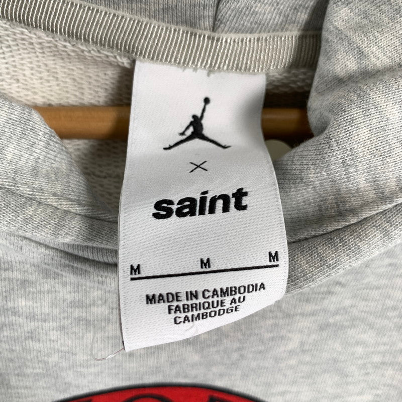 【中古品】【メンズ】 NIKE JORDAN×SAINT MICHAEL ナイキ ジョーダン セントマイケ FV-4718 M J SM FLEECE HOODIE フーディー パーカー GRAY SIZE:M 142-260807-io-14-fuzh カラー：グレー 万代Net店