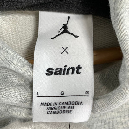 【中古品】【メンズ】 NIKE JORDAN×SAINT MICHAEL ナイキ ジョーダン セントマイケル FV4718 M J SM FLEECE HOODIE フーディー パーカー GRAY SIZE:L タグ付き 142-260807-io-13-fuzh カラー：グレー 万代Net店