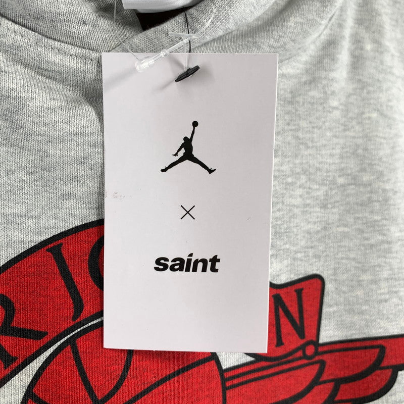 【中古品】【メンズ】 NIKE JORDAN×SAINT MICHAEL ナイキ ジョーダン セントマイケル FV4718 M J SM FLEECE HOODIE フーディー パーカー GRAY SIZE:L タグ付き 142-260807-io-13-fuzh カラー：グレー 万代Net店