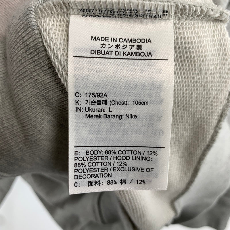 【中古品】【メンズ】 NIKE JORDAN×SAINT MICHAEL ナイキ ジョーダン セントマイケル FV4718 M J SM FLEECE HOODIE フーディー パーカー GRAY SIZE:L タグ付き 142-260807-io-13-fuzh カラー：グレー 万代Net店