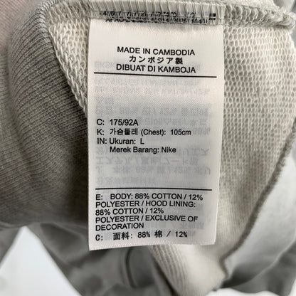 【中古品】【メンズ】 NIKE JORDAN×SAINT MICHAEL ナイキ ジョーダン セントマイケル FV4718 M J SM FLEECE HOODIE フーディー パーカー GRAY SIZE:L タグ付き 142-260807-io-13-fuzh カラー：グレー 万代Net店