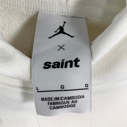 【中古品】【メンズ】 NIKE JORDAN×SAINT MICHAEL ナイキ ジョーダン セントマイケル FV-4718 M J SM FLEECE HOODIE フーディー パーカー WHITE SIZE:L 142-260807-io-17-fuzh カラー：ホワイト 万代Net店