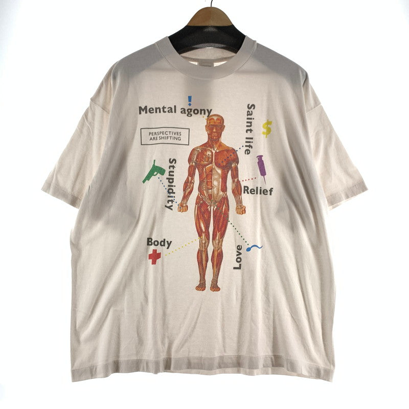 【中古品】【メンズ】 SAINT MICHAEL セントマイケル SM-MK8-0000-013 BODY SS T-SHIRT Tシャツ WHITE 人体 SIZE:XL 140-260807-io-11-fuzh カラー：ホワイト 万代Net店