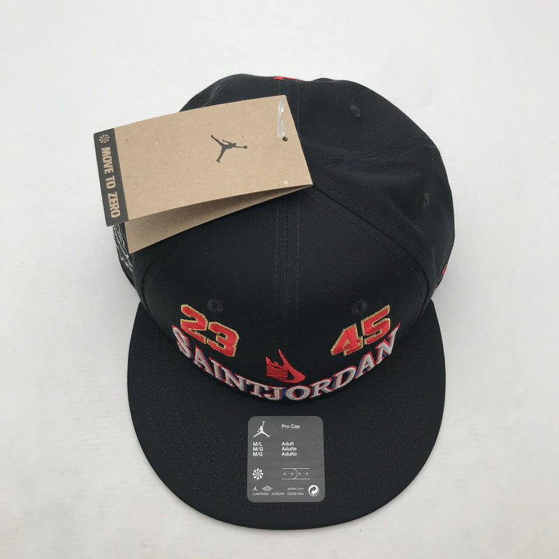 【中古品】【メンズ】 NIKE JORDAN × SAINT MICHAEL ナイキ ジョーダン セントマイケル U J PRO CAP S FB STM 帽子 キャップ 185-260819-mh-06-fuzh サイズ：M/L カラー：ブラック 万代Net店