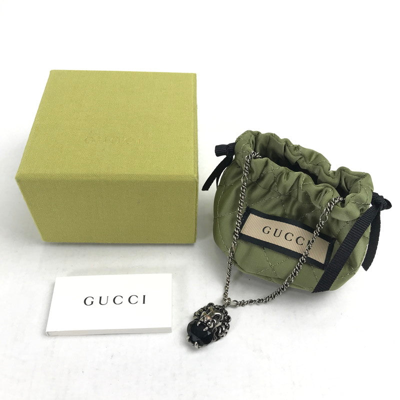 【中古品】【メンズ】 GUCCI グッチ LION HEAD NECKLACE ライオンヘッドネックレス カラーシルバー　 182-260808-ky-60-fuzh 万代Net店