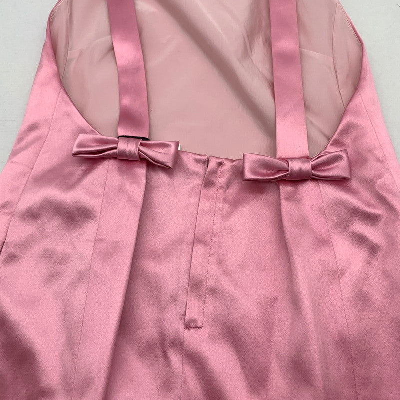 【中古品】【レディース】 COACH コーチ SQUARE NECK SATIN MINI DRESS ミニドレス ワンピ ワンピース PINK/SIZE:4 ※汚れ・ほつれ・使用感有 170-260909-io-08-fuzh カラー：ピンク 万代Net店
