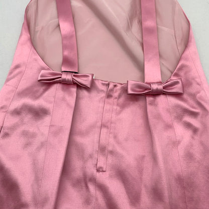 【中古品】【レディース】 COACH コーチ SQUARE NECK SATIN MINI DRESS ミニドレス ワンピ ワンピース PINK/SIZE:4 ※汚れ・ほつれ・使用感有 170-260909-io-08-fuzh カラー：ピンク 万代Net店