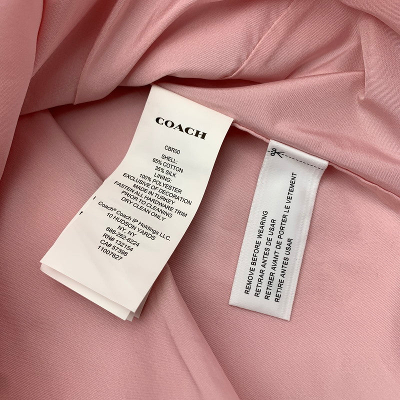 【中古品】【レディース】 COACH コーチ SQUARE NECK SATIN MINI DRESS ミニドレス ワンピ ワンピース PINK/SIZE:4 ※汚れ・ほつれ・使用感有 170-260909-io-08-fuzh カラー：ピンク 万代Net店