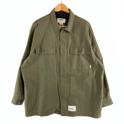 【中古品】【メンズ】 WTAPS 212BRDT-SHM04 21AW FLYERS LS COTTON SATIN ダブルタップス フライヤー 長袖シャツ ジャケット アウター ブランド 古着 ブルゾン 142-260808-gm-06-fuzh サイズ：03 カラー：カーキ 万代Net店