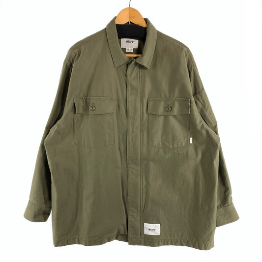 【中古品】【メンズ】 WTAPS 212BRDT-SHM04 21AW FLYERS LS COTTON SATIN ダブルタップス フライヤー 長袖シャツ ジャケット アウター ブランド 古着 ブルゾン 142-260808-gm-06-fuzh サイズ：03 カラー：カーキ 万代Net店