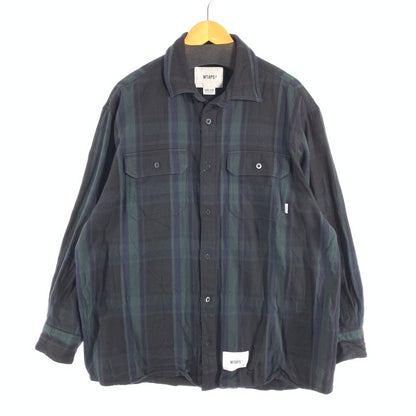 【中古品】【メンズ】 WTAPS 212TQDT-SHM05 DECK LS FLANNEL TEXTILE ダブルタップス フランネルチェックシャツ 長袖 ブランド 古着 142-260808-gm-02-fuzh サイズ：02 カラー：グリーン 万代Net店