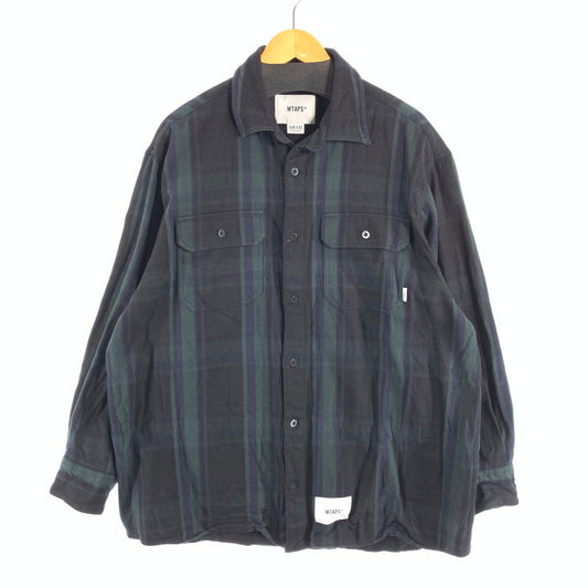 【中古品】【メンズ】 WTAPS 212TQDT-SHM05 DECK LS FLANNEL TEXTILE ダブルタップス フランネルチェックシャツ 長袖 ブランド 古着 142-260808-gm-02-fuzh サイズ：02 カラー：グリーン 万代Net店