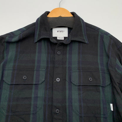 【中古品】【メンズ】 WTAPS 212TQDT-SHM05 DECK LS FLANNEL TEXTILE ダブルタップス フランネルチェックシャツ 長袖 ブランド 古着 142-260808-gm-02-fuzh サイズ：02 カラー：グリーン 万代Net店