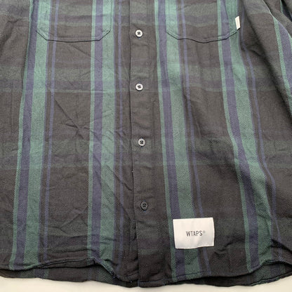 【中古品】【メンズ】 WTAPS 212TQDT-SHM05 DECK LS FLANNEL TEXTILE ダブルタップス フランネルチェックシャツ 長袖 ブランド 古着 142-260808-gm-02-fuzh サイズ：02 カラー：グリーン 万代Net店