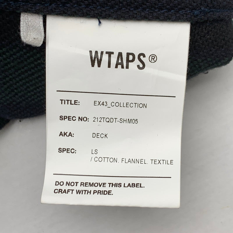 【中古品】【メンズ】 WTAPS 212TQDT-SHM05 DECK LS FLANNEL TEXTILE ダブルタップス フランネルチェックシャツ 長袖 ブランド 古着 142-260808-gm-02-fuzh サイズ：02 カラー：グリーン 万代Net店