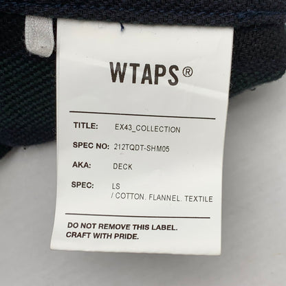 【中古品】【メンズ】 WTAPS 212TQDT-SHM05 DECK LS FLANNEL TEXTILE ダブルタップス フランネルチェックシャツ 長袖 ブランド 古着 142-260808-gm-02-fuzh サイズ：02 カラー：グリーン 万代Net店