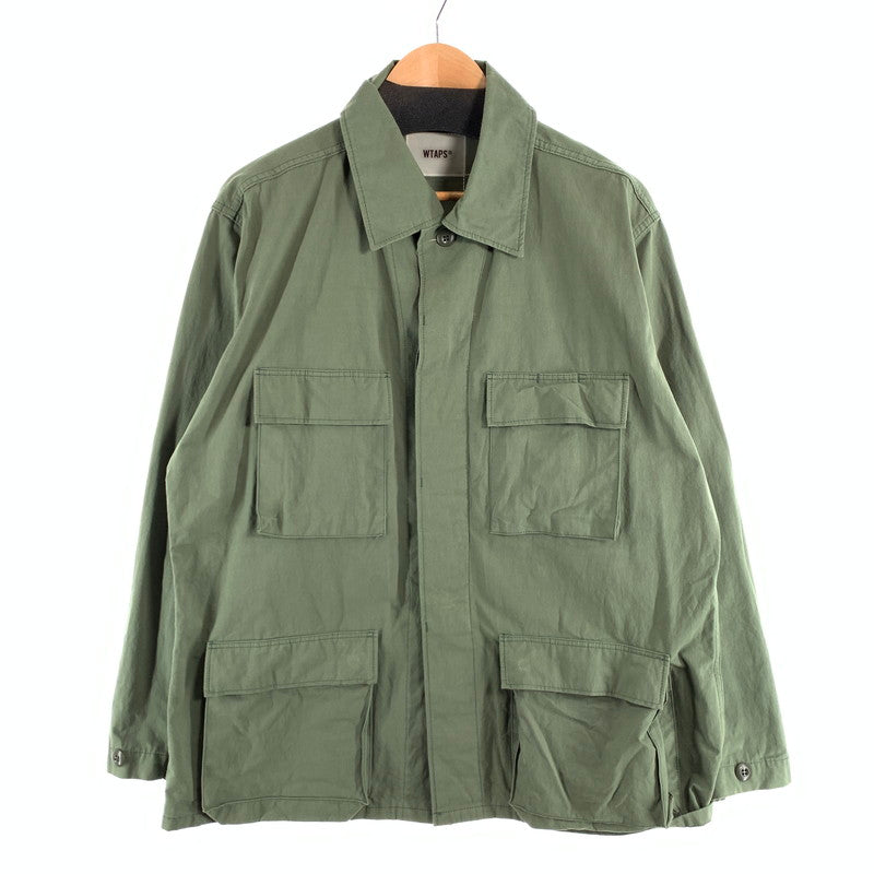 【中古品】【メンズ】 WTAPS WVDT-SHM01 NYCO RIPSTOP SHIRT ダブルタップス リップストップシャツ ジャケット 長袖 ブランド 古着 ブルゾン 142-260808-gm-03-fuzh サイズ：03 カラー：カーキ 万代Net店