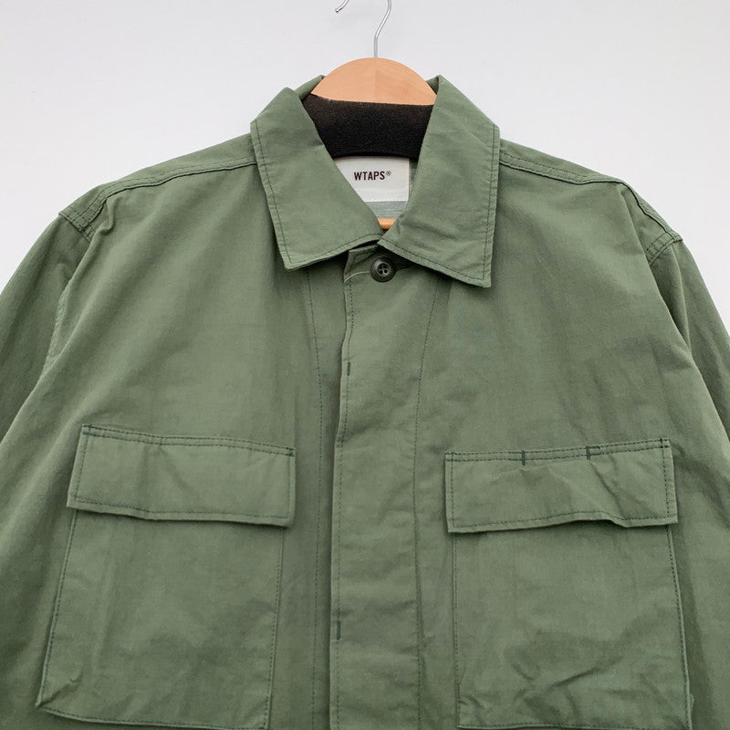 【中古品】【メンズ】 WTAPS WVDT-SHM01 NYCO RIPSTOP SHIRT ダブルタップス リップストップシャツ ジャケット 長袖 ブランド 古着 ブルゾン 142-260808-gm-03-fuzh サイズ：03 カラー：カーキ 万代Net店