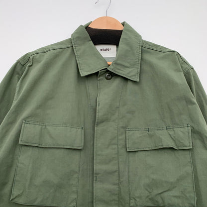 【中古品】【メンズ】 WTAPS WVDT-SHM01 NYCO RIPSTOP SHIRT ダブルタップス リップストップシャツ ジャケット 長袖 ブランド 古着 ブルゾン 142-260808-gm-03-fuzh サイズ：03 カラー：カーキ 万代Net店
