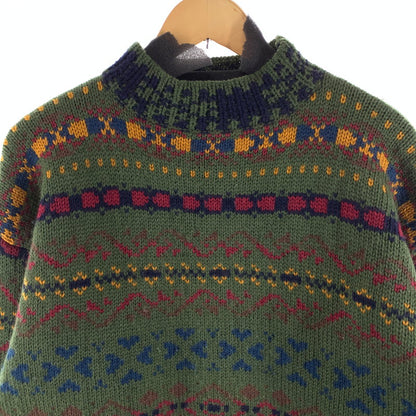 【中古品】【メンズ】 OLD GAP 90S NORDIC KNIT SWEATER オールドギャップ ニットセーター ブランド 古着 145-260923-gm-16-fuzh サイズ：M カラー：グリーン 万代Net店