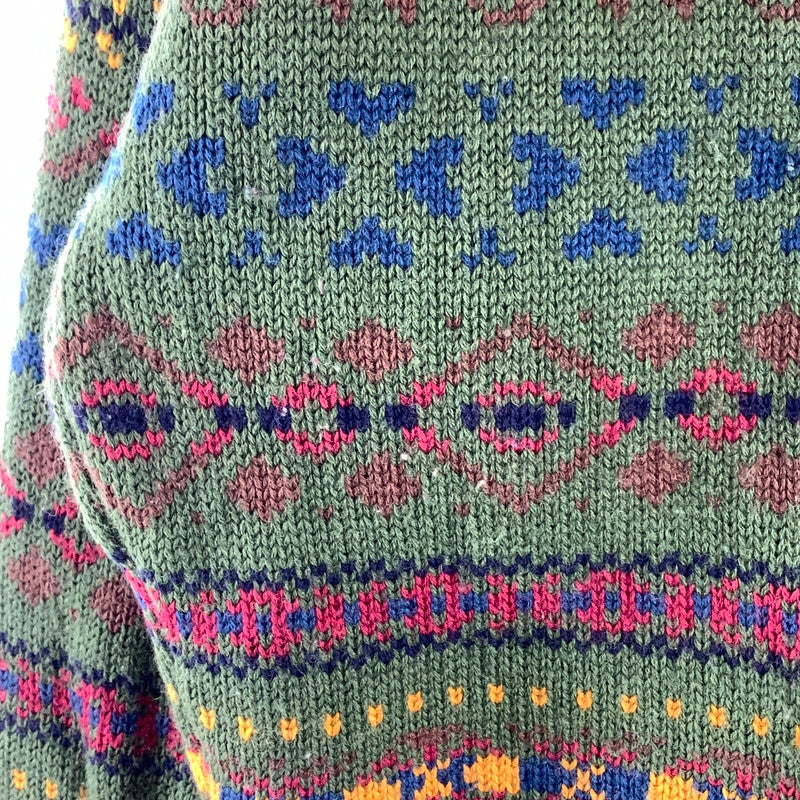 【中古品】【メンズ】 OLD GAP 90S NORDIC KNIT SWEATER オールドギャップ ニットセーター ブランド 古着 145-260923-gm-16-fuzh サイズ：M カラー：グリーン 万代Net店