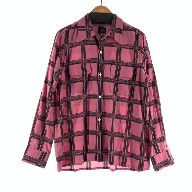【中古品】【メンズ】 NEEDLES ニードルス MR179 CLASSIC SHIRT クラシックシャツ 長袖シャツ チェックシャツ PINK SIZE:S ※右袖穴あり 140-260912-io-02-fuzh カラー：ピンク 万代Net店