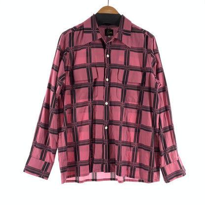 【中古品】【メンズ】 NEEDLES ニードルス MR179 CLASSIC SHIRT クラシックシャツ 長袖シャツ チェックシャツ PINK SIZE:S ※右袖穴あり 140-260912-io-02-fuzh カラー：ピンク 万代Net店