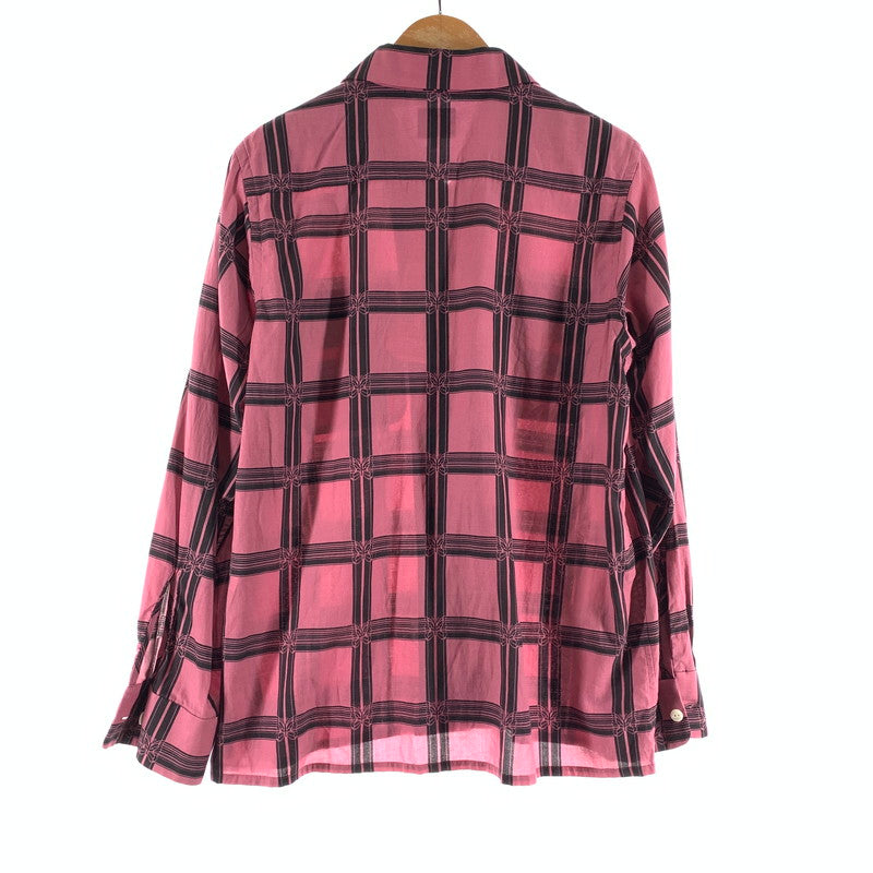 【中古品】【メンズ】 NEEDLES ニードルス MR179 CLASSIC SHIRT クラシックシャツ 長袖シャツ チェックシャツ PINK SIZE:S ※右袖穴あり 140-260912-io-02-fuzh カラー：ピンク 万代Net店