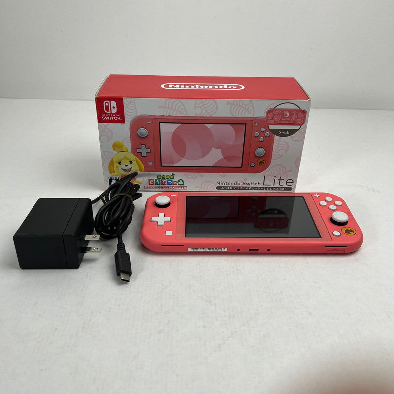 【中古品】 Switch Lite 本体 あつまれ どうぶつの森セット　～しずえアロハ柄～ セーフティーガイド欠品 034-260809-ky-02-fuz 万代Net店