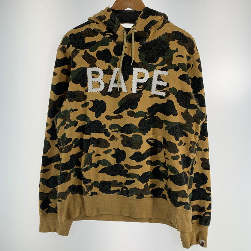 【中古品】【メンズ】 A BATHING APE アベイシング エイプ 001PPC801001X FIRST CAMO HOODIE BAPEストーン パーカー フーディ トップス 古着 142-260809-mh-02-fuzh サイズ：L カラー：カモ柄 万代Net店
