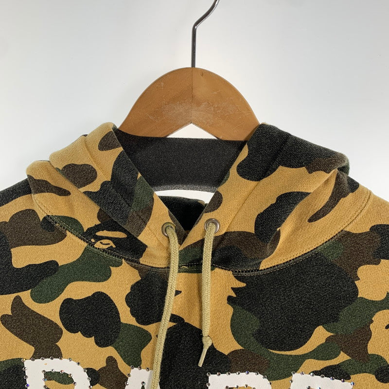 【中古品】【メンズ】 A BATHING APE アベイシング エイプ 001PPC801001X FIRST CAMO HOODIE BAPEストーン パーカー フーディ トップス 古着 142-260809-mh-02-fuzh サイズ：L カラー：カモ柄 万代Net店
