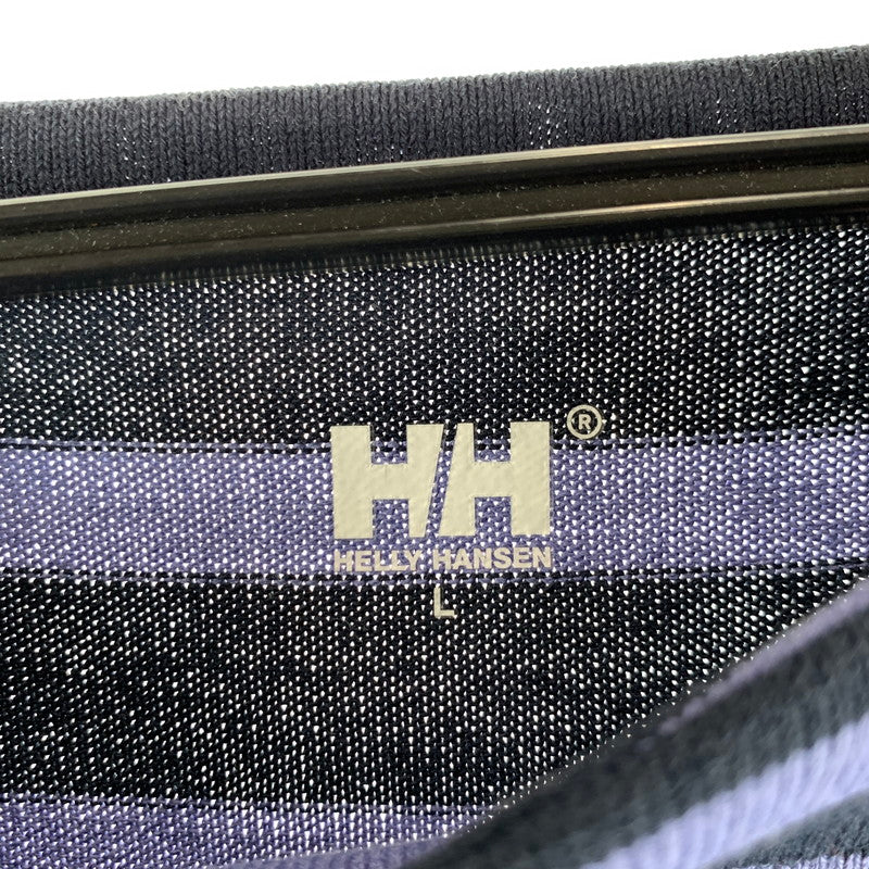 【中古品】【レディース】 HELLY HANSEN ヘリーハンセン ロングスリーブボーダーワンピース ワンピ PURPLE.BLACK ボーダー SIZE:L ※汚れ・毛玉あり 170-260818-io-03-fuzh カラー：パープルブラック 万代Net店