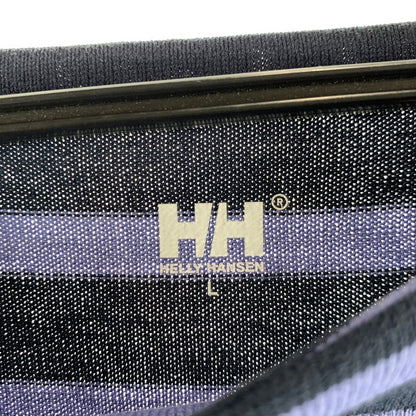 【中古品】【レディース】 HELLY HANSEN ヘリーハンセン ロングスリーブボーダーワンピース ワンピ PURPLE.BLACK ボーダー SIZE:L ※汚れ・毛玉あり 170-260818-io-03-fuzh カラー：パープルブラック 万代Net店
