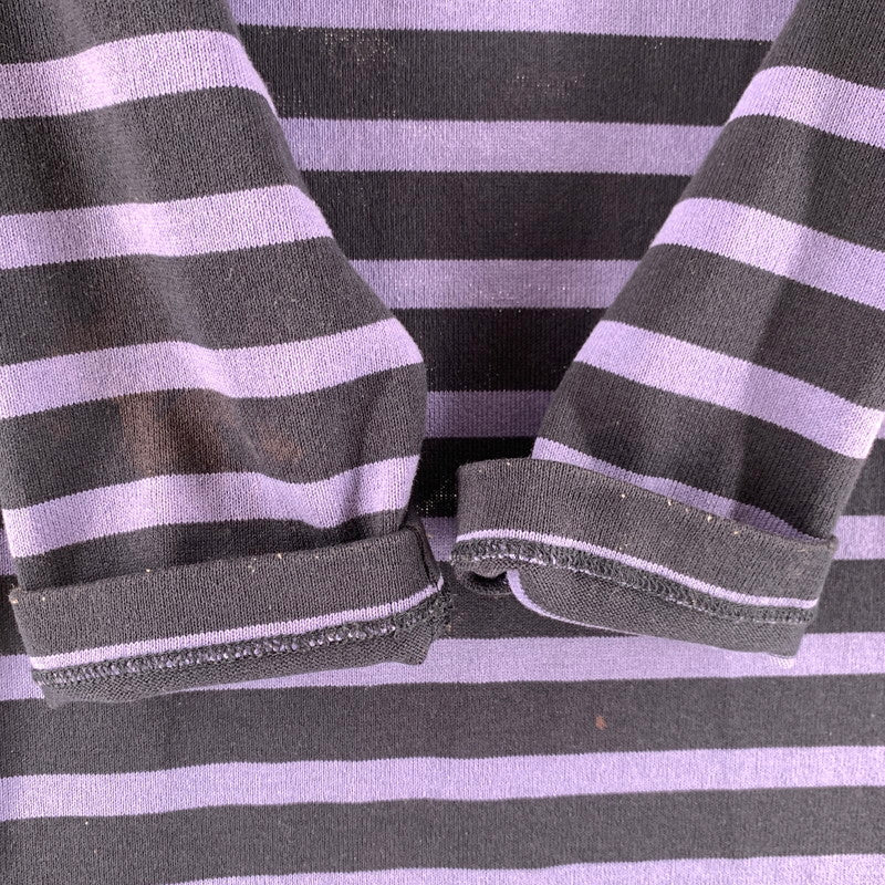 【中古品】【レディース】 HELLY HANSEN ヘリーハンセン ロングスリーブボーダーワンピース ワンピ PURPLE.BLACK ボーダー SIZE:L ※汚れ・毛玉あり 170-260818-io-03-fuzh カラー：パープルブラック 万代Net店
