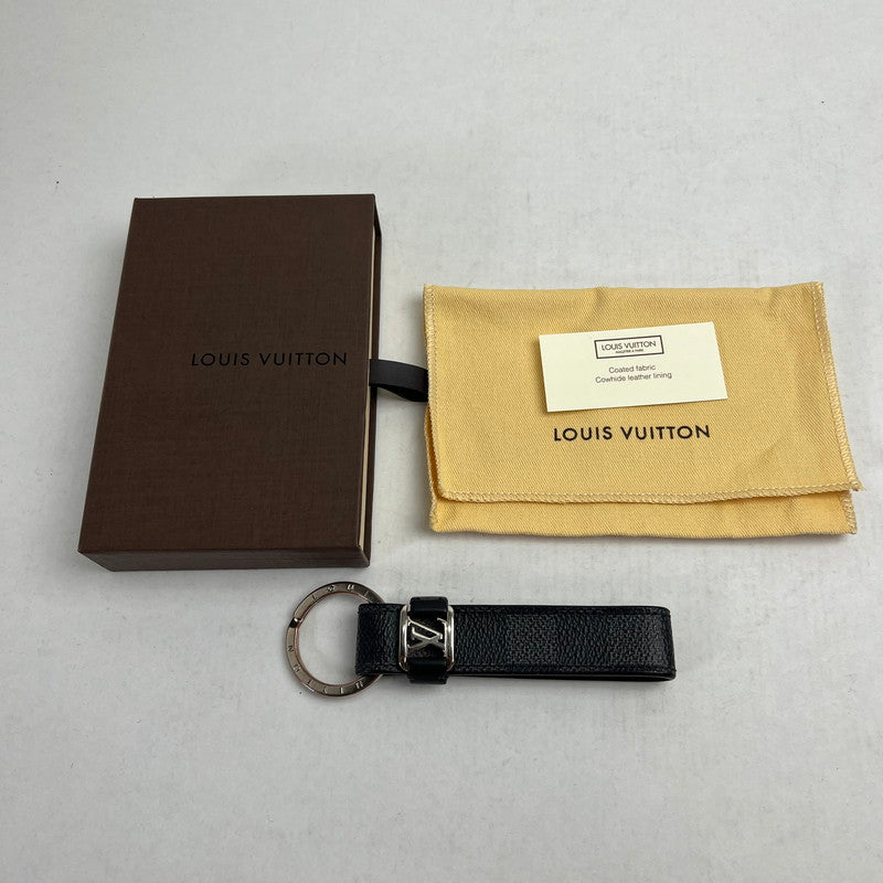 【中古品】【レディース】 LOUIS VUITTON ルイヴィトン M62706 LVドラゴンヌ ダミエグラフィットキャンバス キーホルダー BLACK 保存袋・箱有 ※使用感あり 179-260811-io-03-fuzh 万代Net店