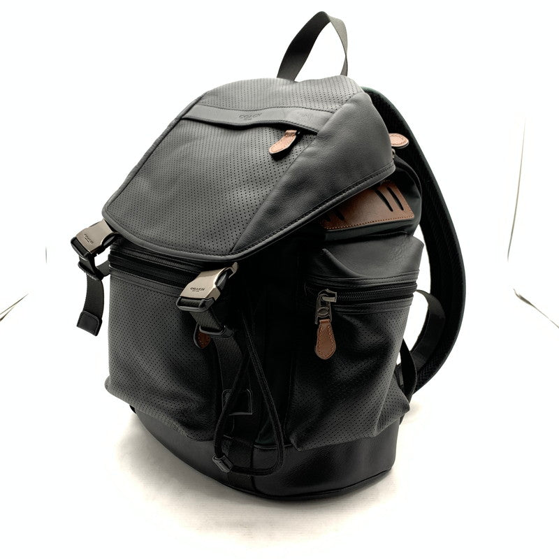 【中古品】【レディース】 COACH コーチ F57477 パーフォレイテッド テレイントレックパック BLACK カバン リュック バックパック ※汚れ・キズあり 180-260811-io-53-fuzh カラー：ブラック 万代Net店