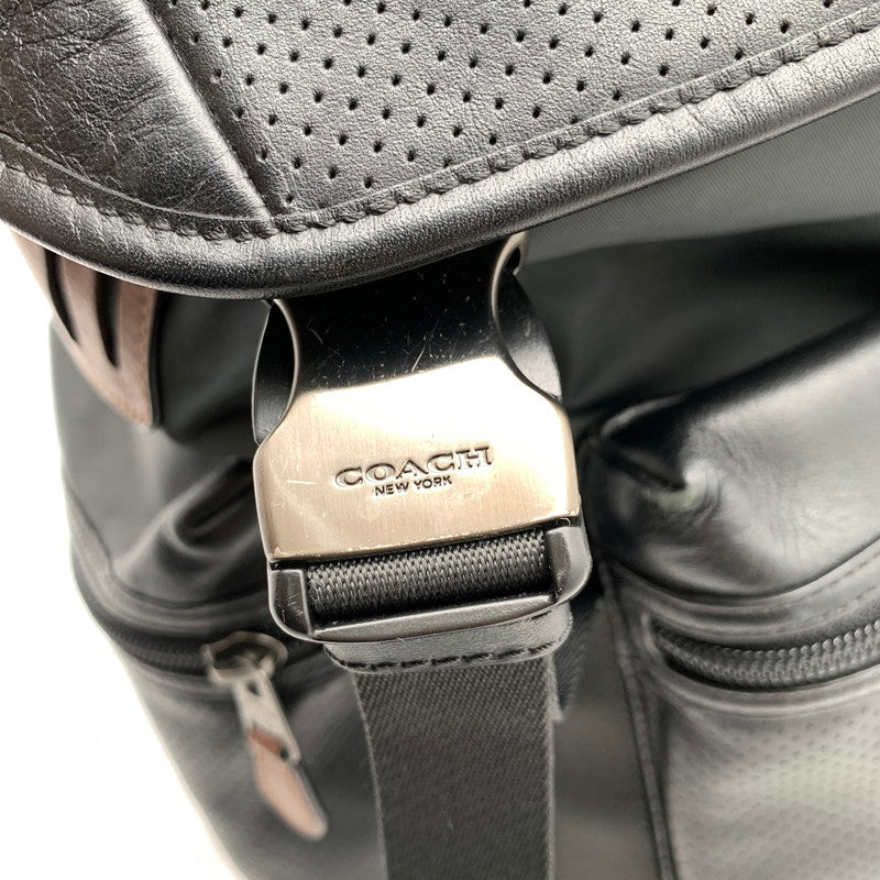 【中古品】【レディース】 COACH コーチ F57477 パーフォレイテッド テレイントレックパック BLACK カバン リュック バックパック ※汚れ・キズあり 180-260811-io-53-fuzh カラー：ブラック 万代Net店