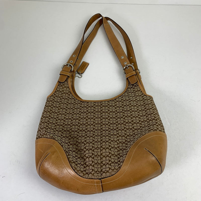 【中古品】【レディース】 COACH コーチ シグネチャー ハンド バッグ カバン 180-260812-mh-07-fuzh カラー：ベージュ シグネチャー 万代Net店