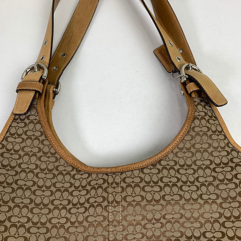 【中古品】【レディース】 COACH コーチ シグネチャー ハンド バッグ カバン 180-260812-mh-07-fuzh カラー：ベージュ シグネチャー 万代Net店
